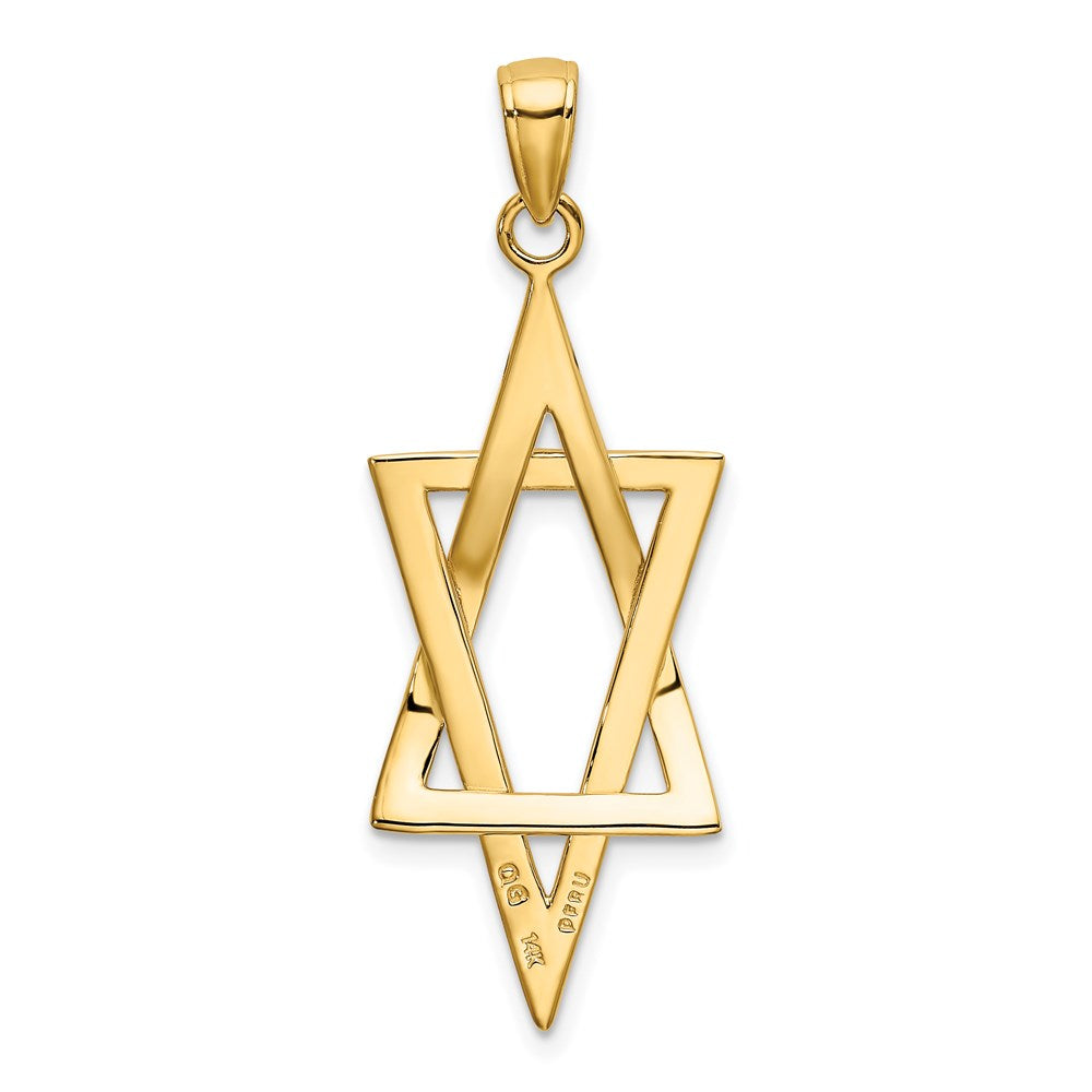 14k Yellow Gold 15 mm Elongated Star of David Pendant (1.69 grams)