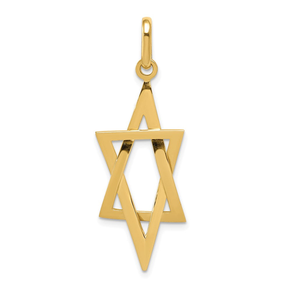 14k Yellow Gold 15 mm Elongated Star of David Pendant (1.69 grams)