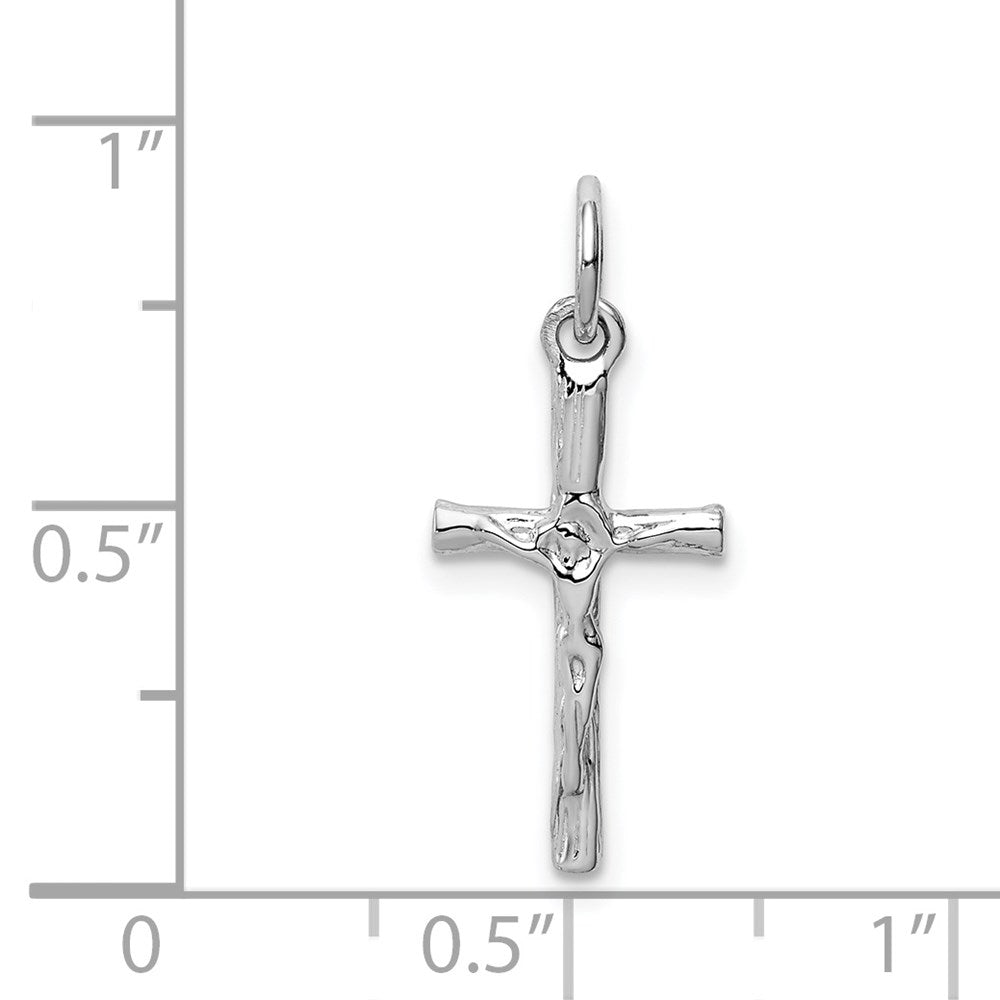 14k White Gold 11 mm Crucifix Pendant (0.91 grams)