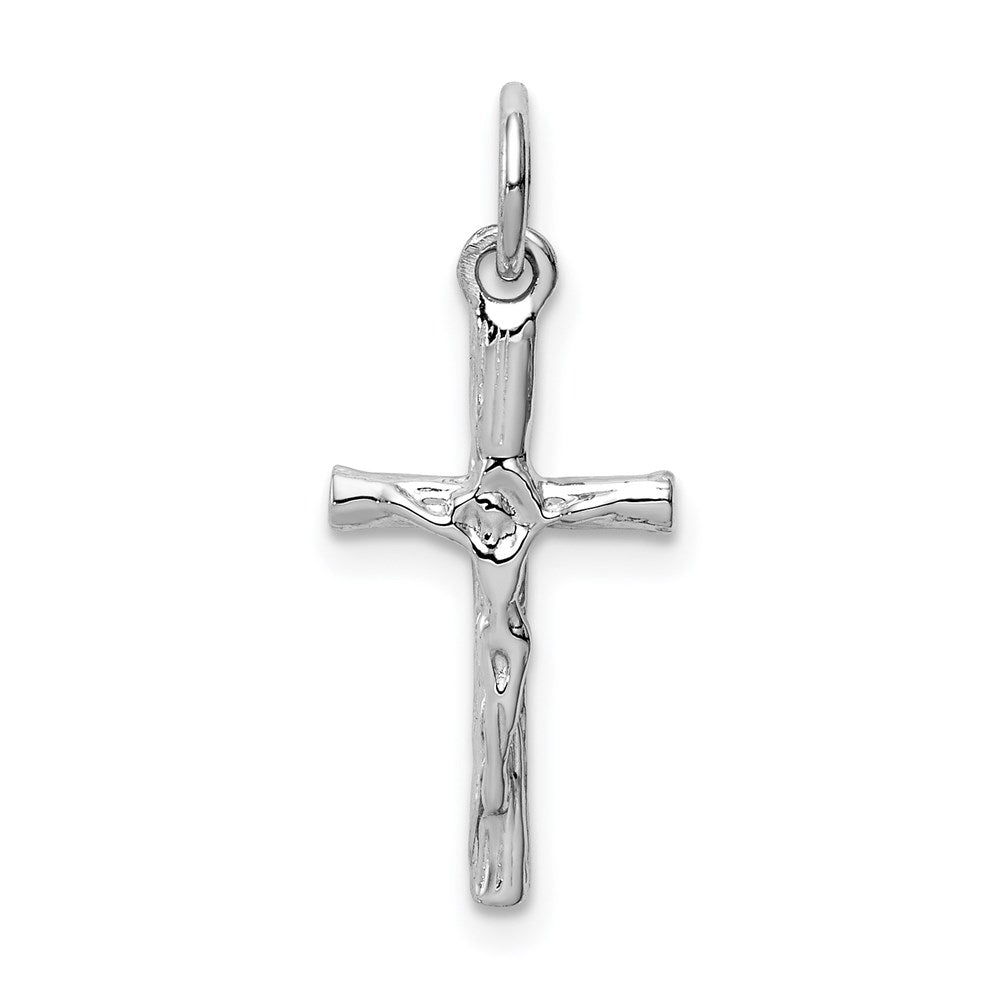 14k White Gold 11 mm Crucifix Pendant (0.91 grams)