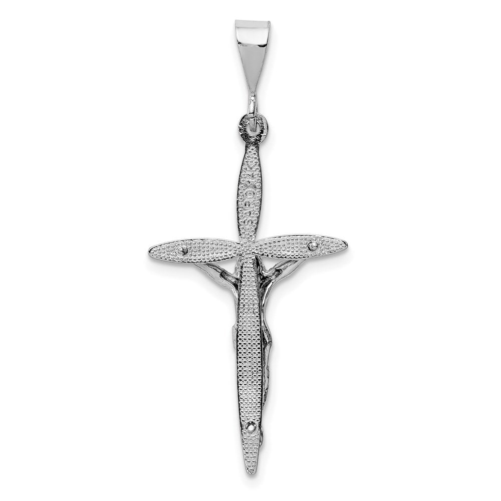 14k White Gold 18 mm Passion Crucifix Pendant (1.91 grams)