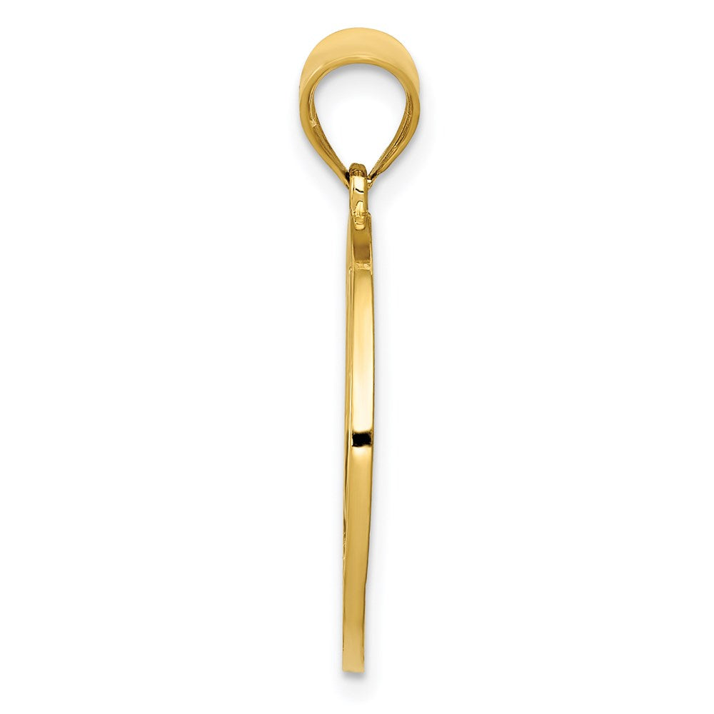 14k Yellow Gold 20 mm Filigree Peace Sign Pendant (1.12 grams)