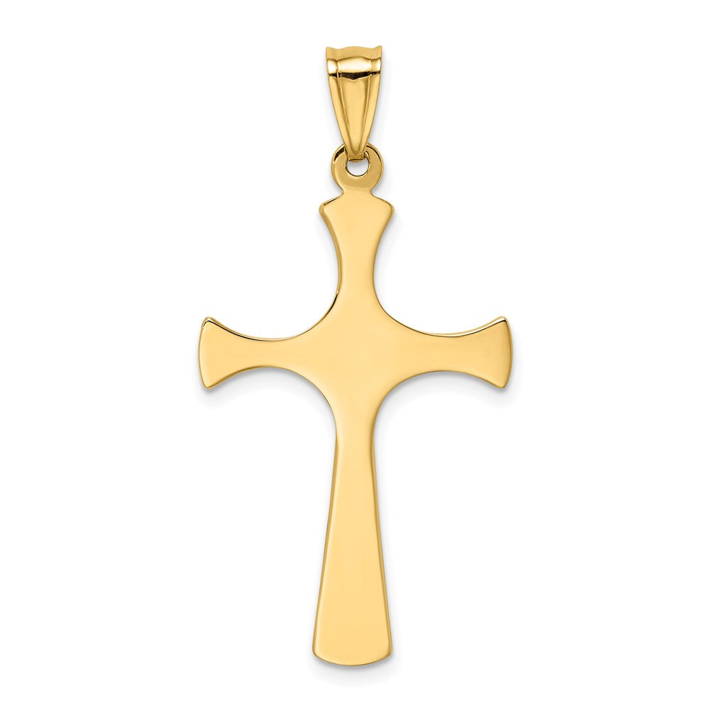 14k Yellow & Rhodium 20 mm Fancy Cross Pendant (1.34 grams)