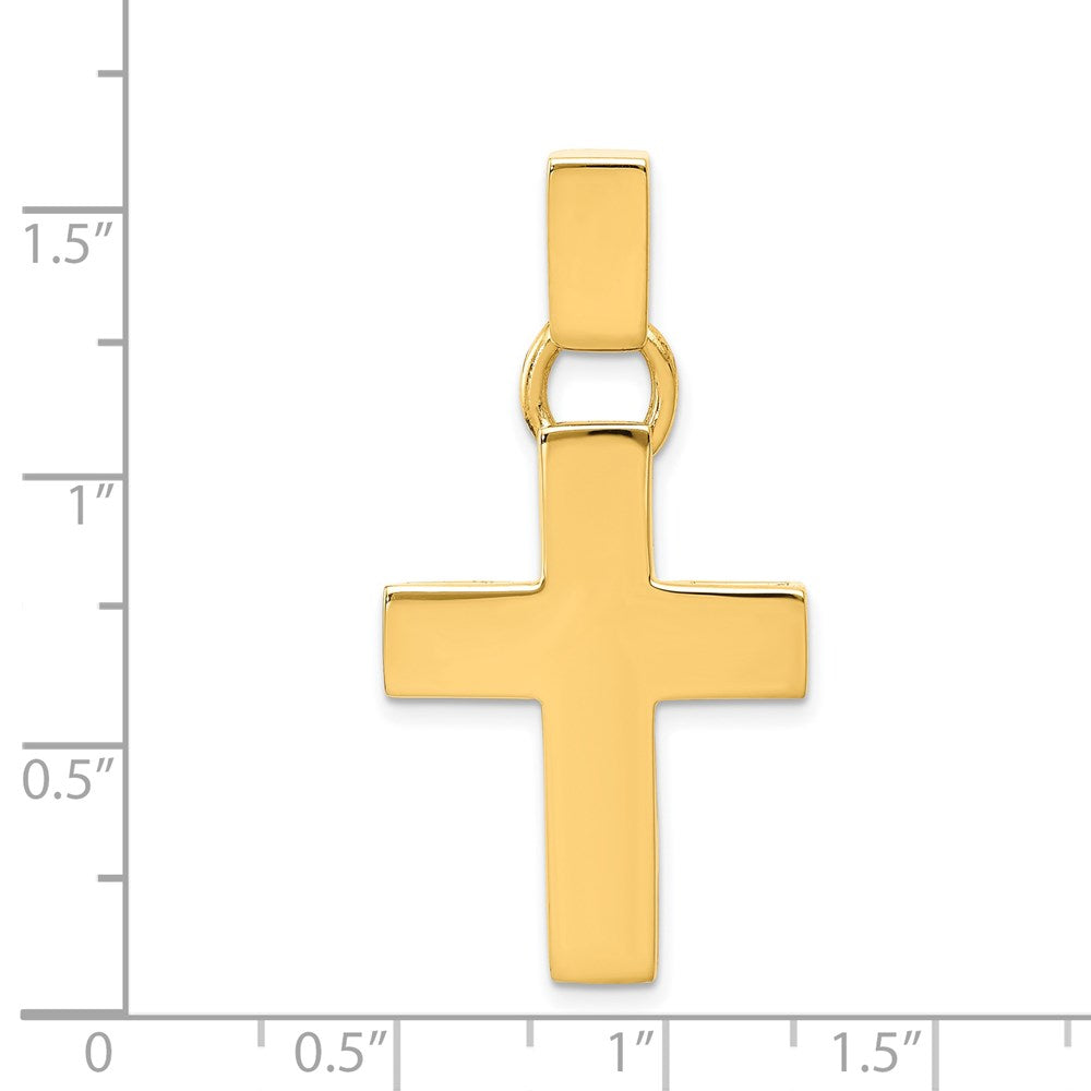 14k Yellow Gold 20.4 mm Hollow Cross Pendant (6.2 grams)