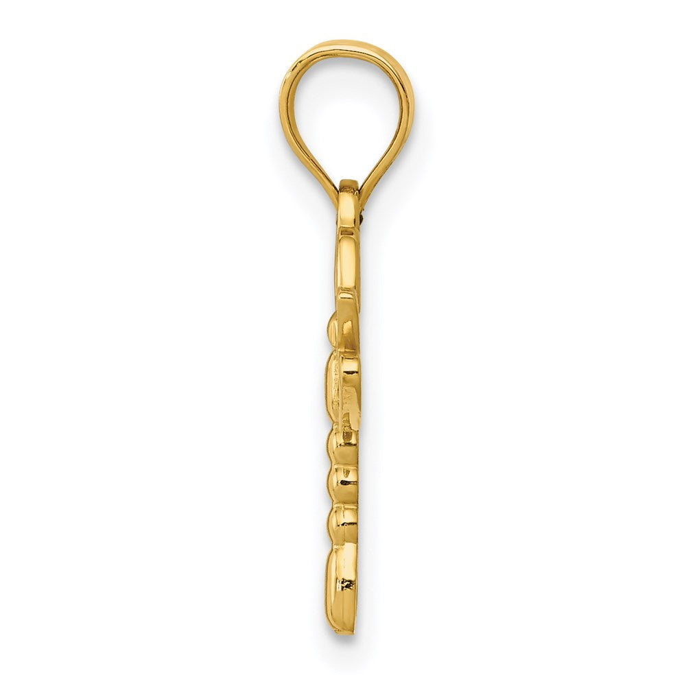 14k Yellow Gold 16 mm Dragonfly Pendant (0.6 grams)