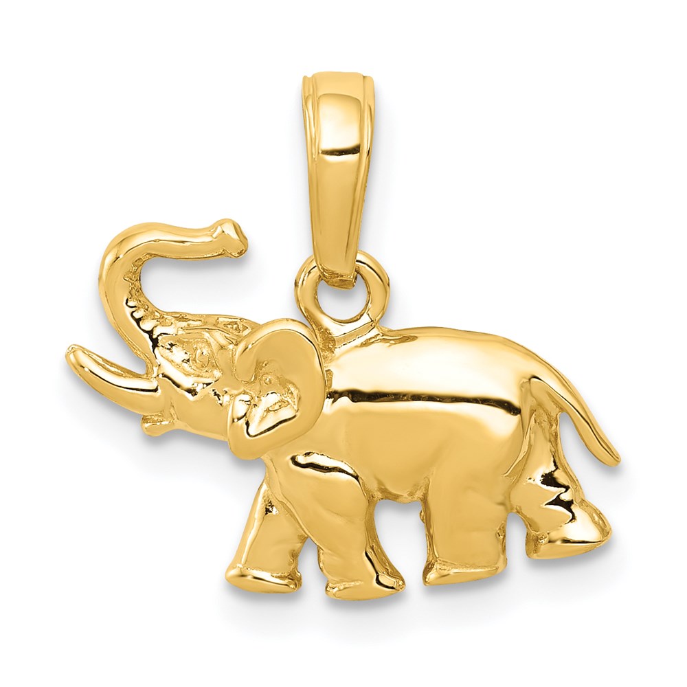 14k Yellow Gold 17 mm Polished Elephant Charm (1.21 grams)