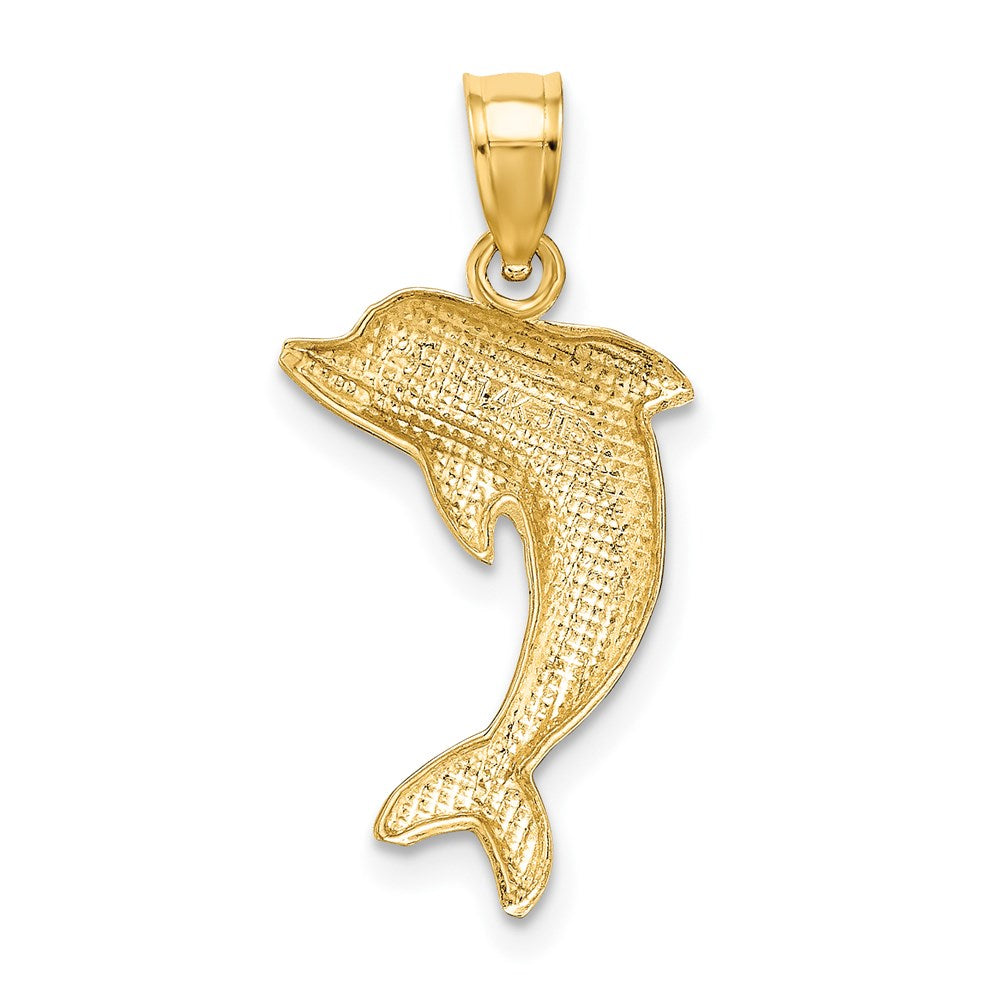 14k Yellow Gold 13 mm Polished Dolphin Charm (0.76 grams)