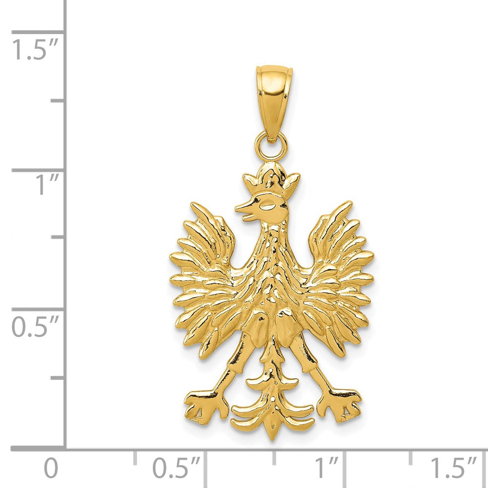 14k Yellow Gold 18 mm Phoenix Mythological Bird Charm (2.1 grams)