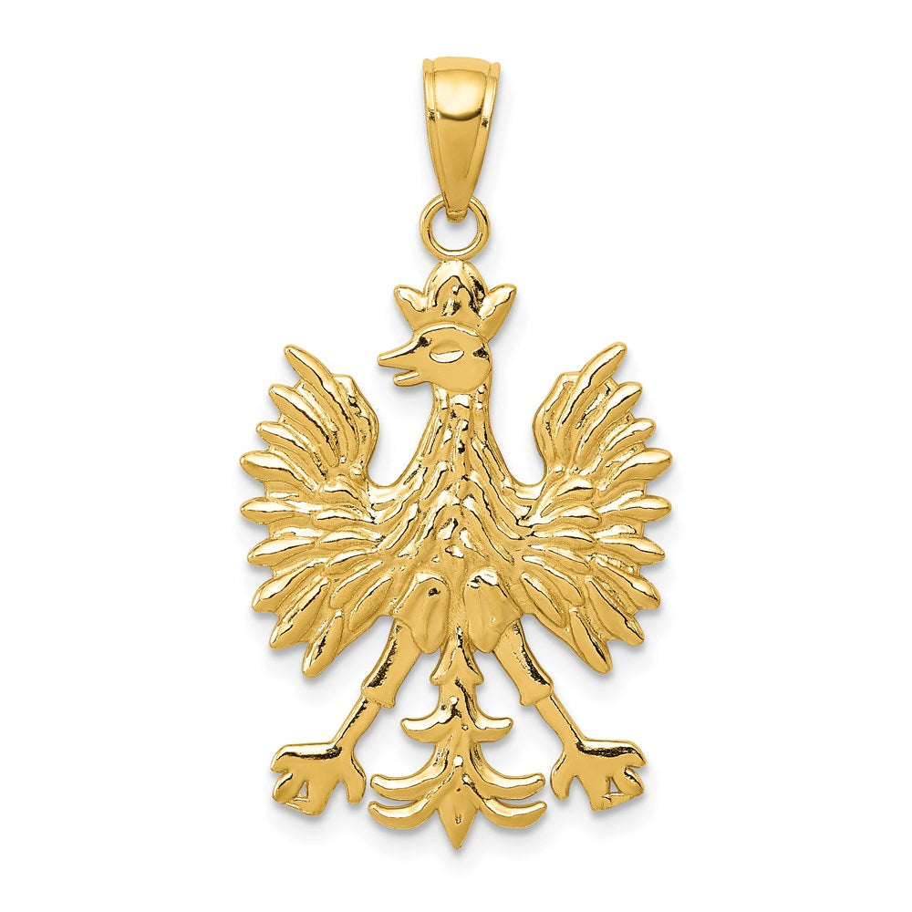 14k Yellow Gold 18 mm Phoenix Mythological Bird Charm (2.1 grams)