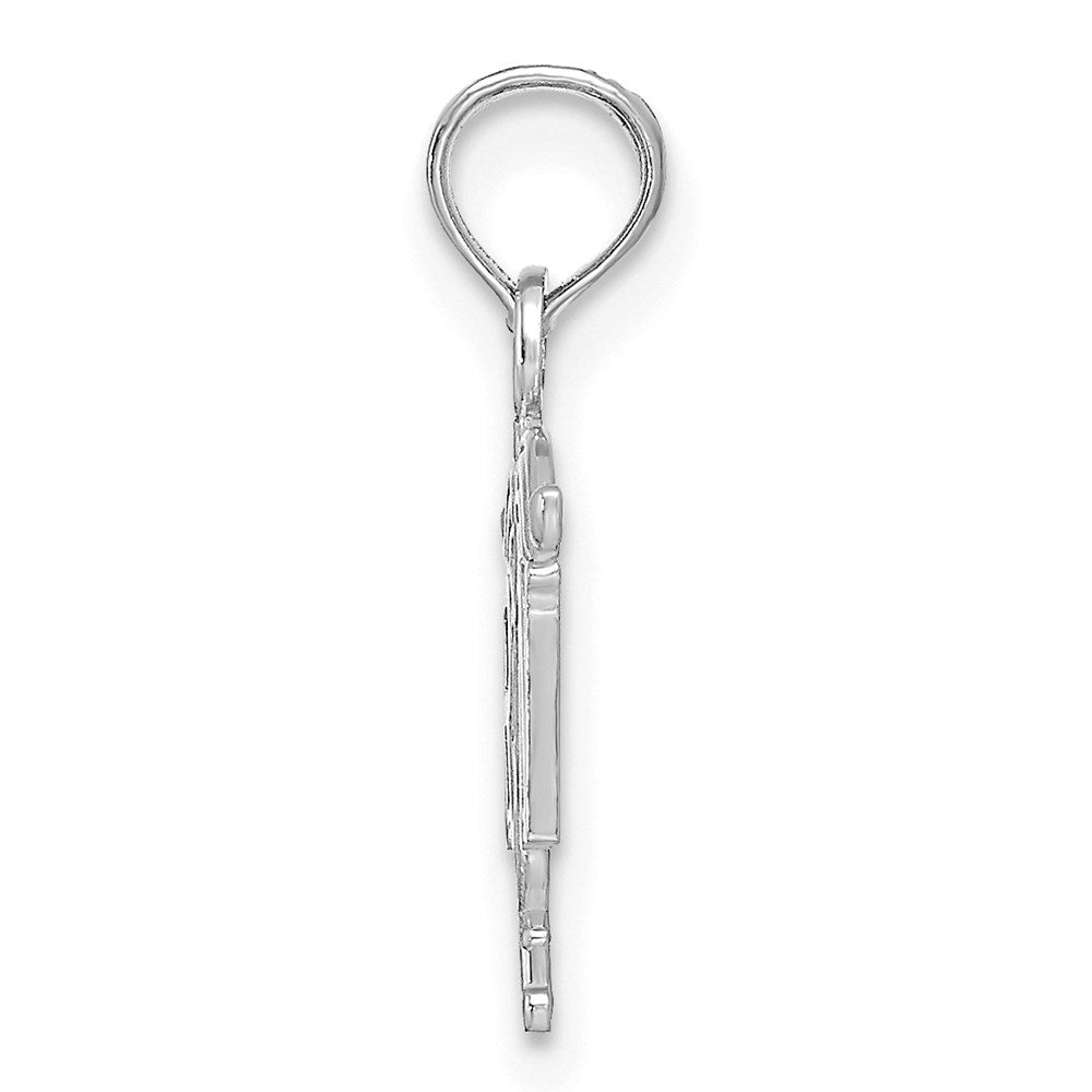 14k White Gold 12 mm RN Registered Nurse Pendant (0.61 grams)