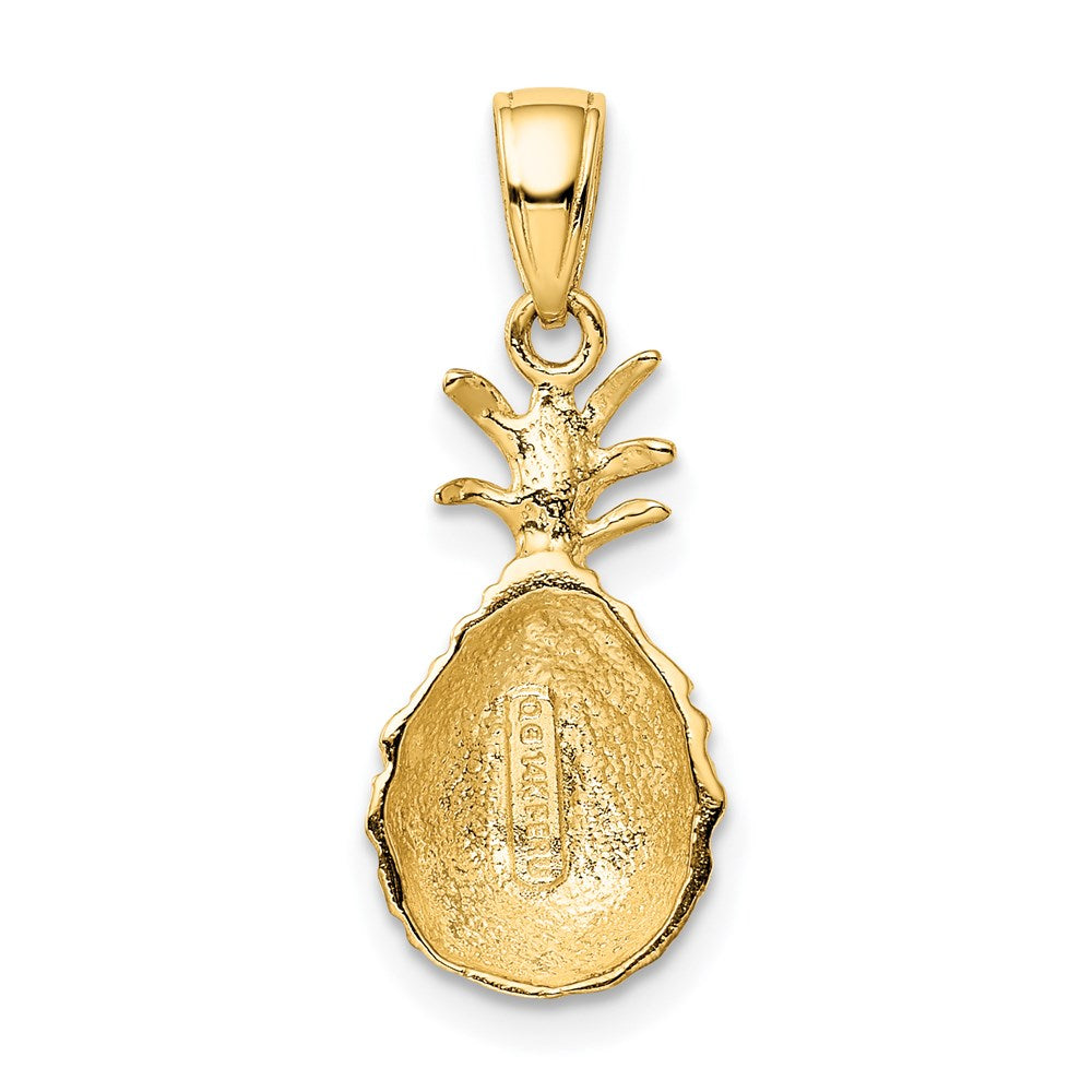 14k Yellow Gold 10 mm Diamond-cut Pineapple Pendant (1.3 grams)