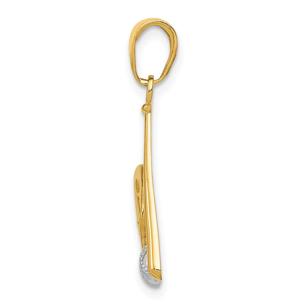14K and White Rhodium Baseball/Bat/Glove Pendant (1.09 grams)