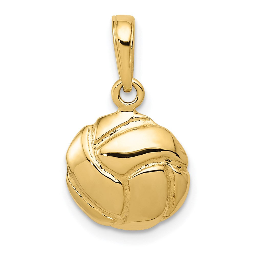 14k Yellow Gold 11 mm Solid Polished Open BacVolleyball Charm (1.3 grams)