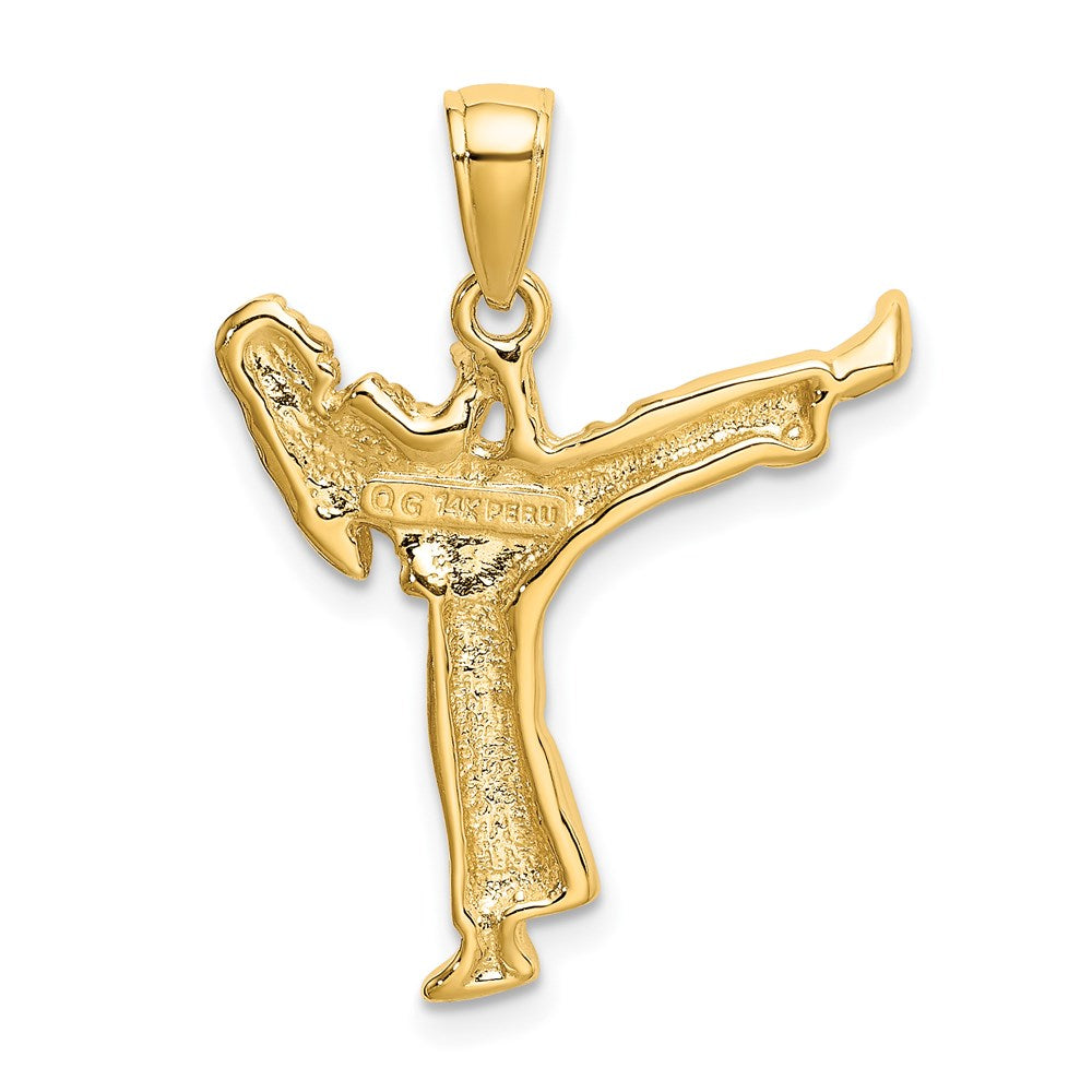 14k Yellow Gold 22.09 mm Girl Karate Charm (2.12 grams)
