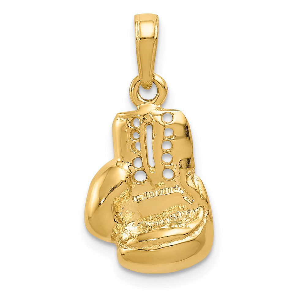 14k Yellow Gold 12 mm Polished Cut-out Boxing Glove Charm (1.72 grams)