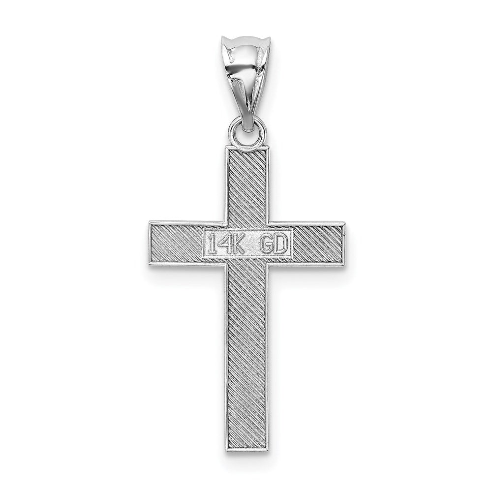 14k White Gold 15 mm Cross Pendant (0.9 grams)