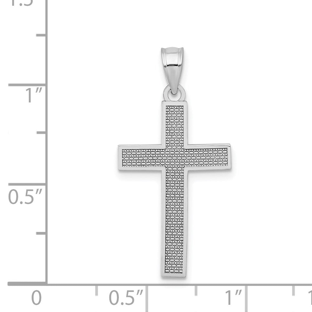 14k White Gold 15 mm Cross Pendant (0.9 grams)