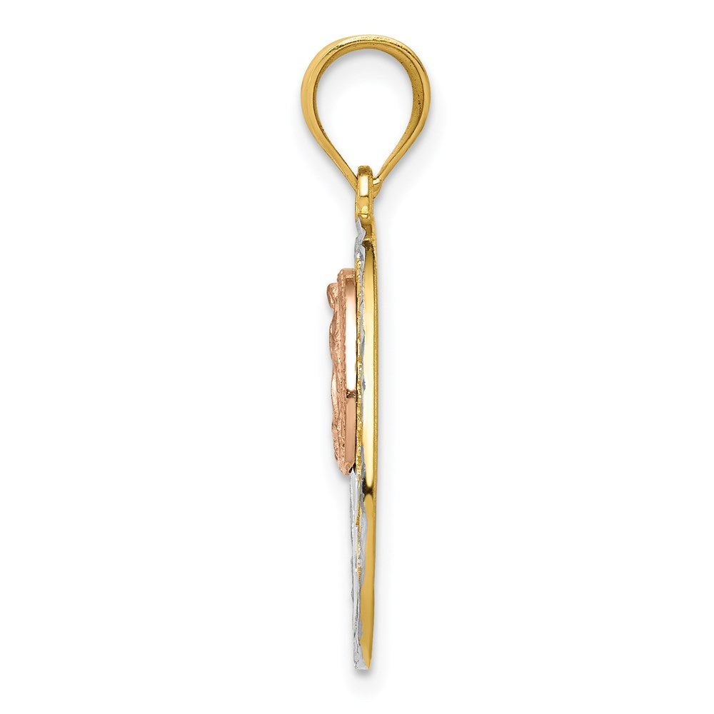 14k Two-tone 13.5 mm Lady Guadalupe 15 Pendant (1.86 grams)