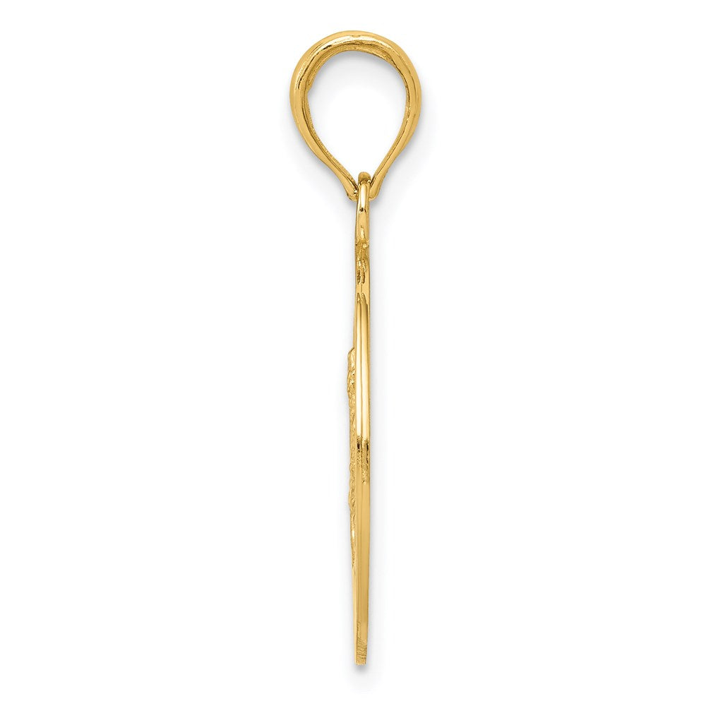 14k Yellow Gold 17.5 mm Saint Christopher Medal Pendant (1.91 grams)