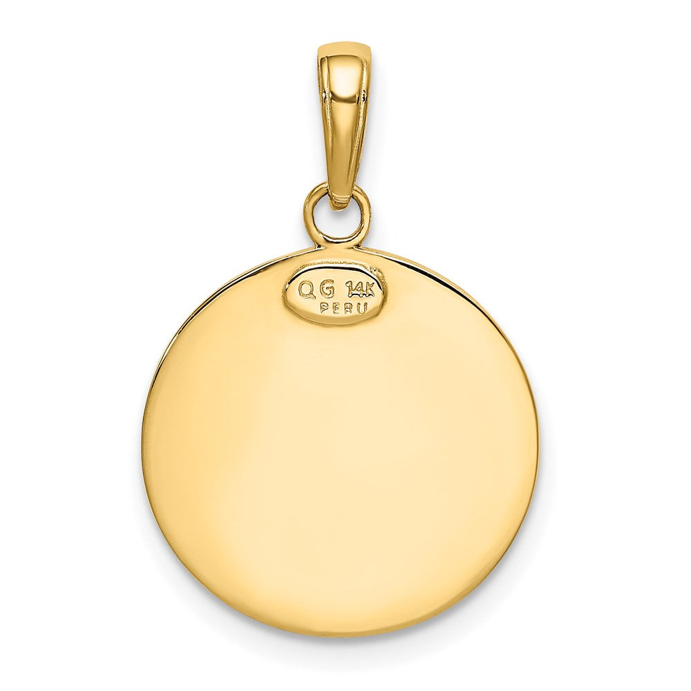 14k Yellow Gold 17.5 mm Saint Christopher Medal Pendant (1.91 grams)
