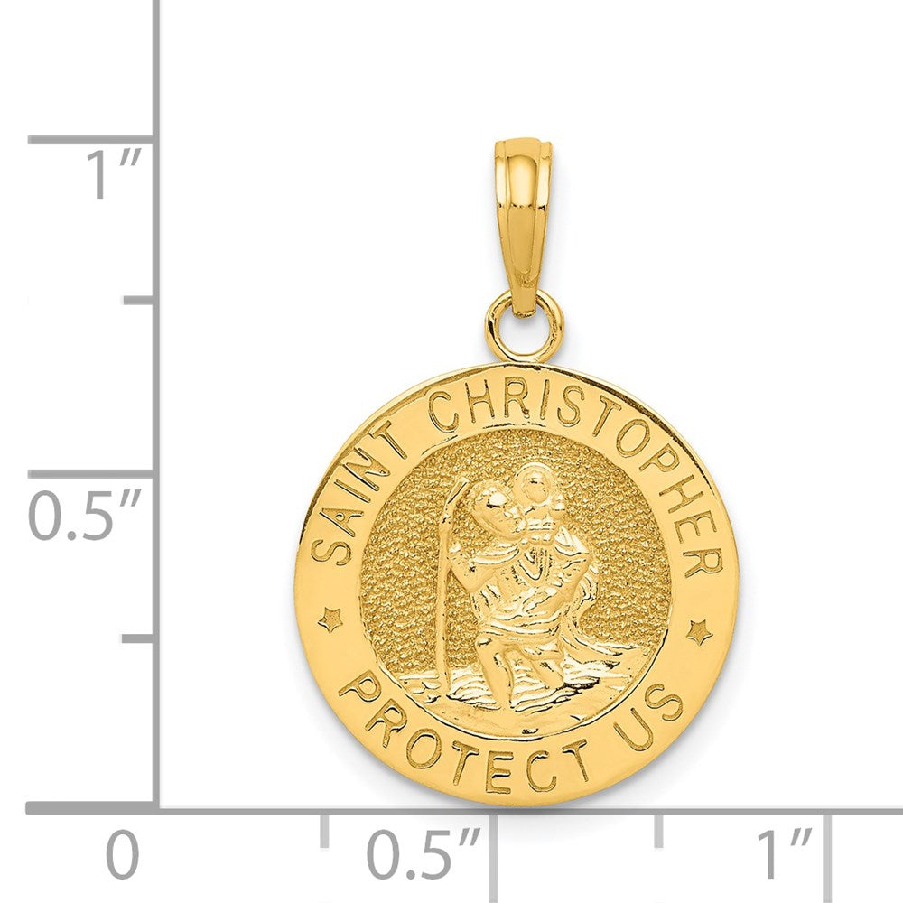 14k Yellow Gold 17.5 mm Saint Christopher Medal Pendant (1.91 grams)