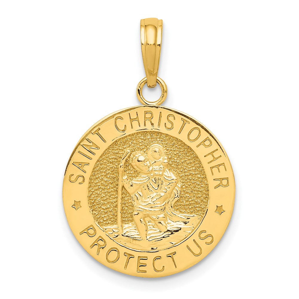 14k Yellow Gold 17.5 mm Saint Christopher Medal Pendant (1.91 grams)