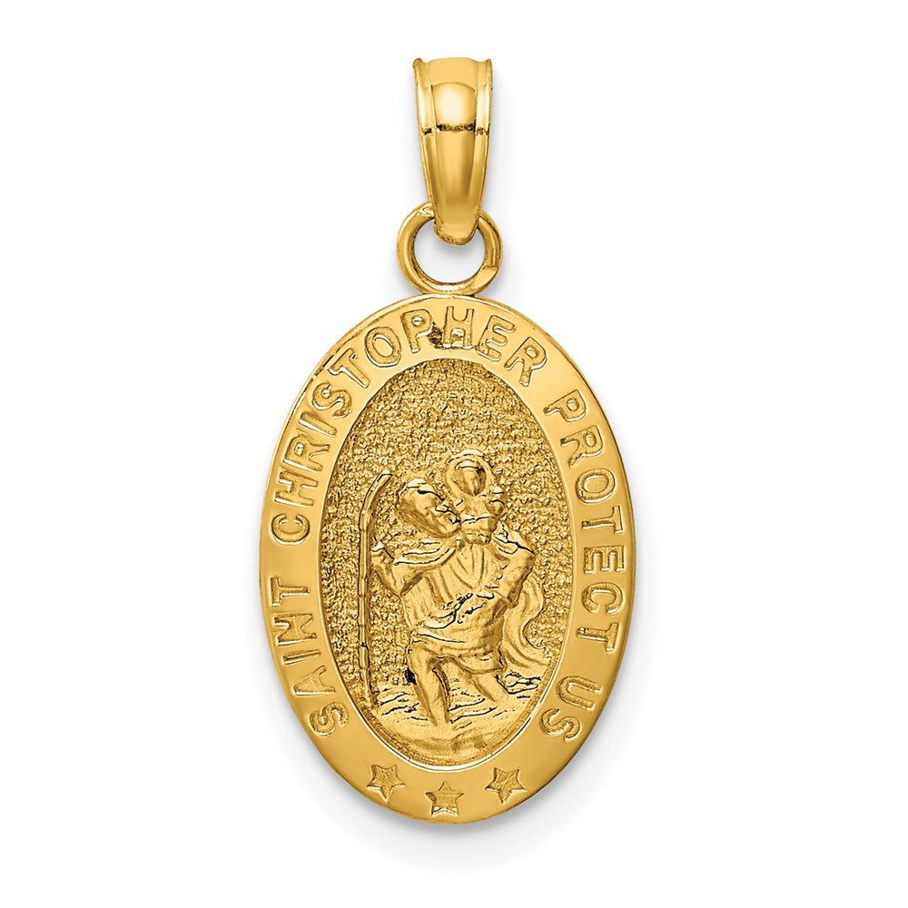 14k Yellow Gold 11 mm Saint Christopher Medal Pendant (1.15 grams)
