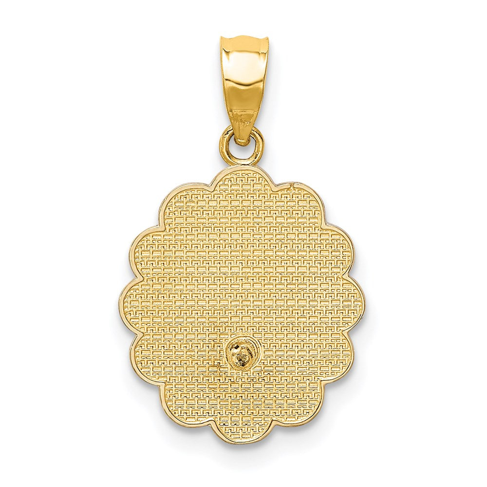 14k Two-tone 13 mm Baptism Pendant (1.21 grams)