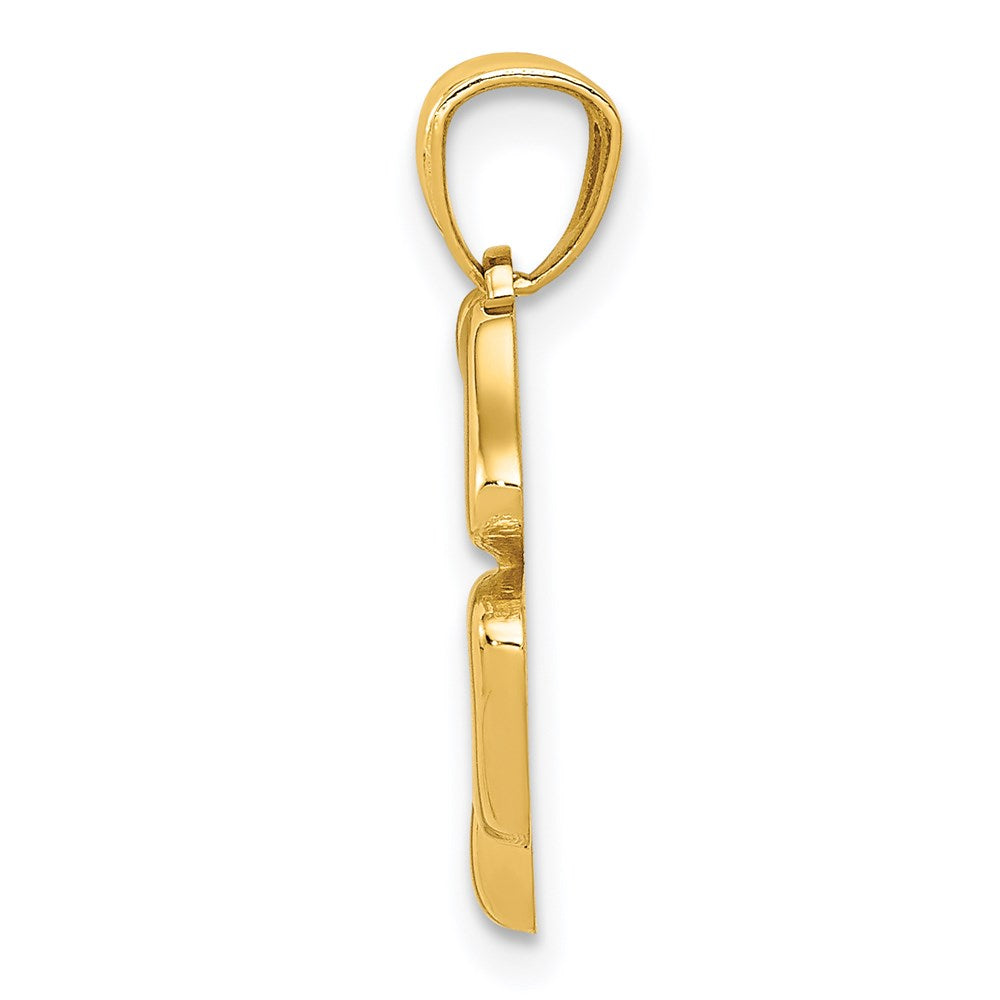 14k Yellow Gold Gold Polished 4 Leaf Clover Pendant (0.81 grams)