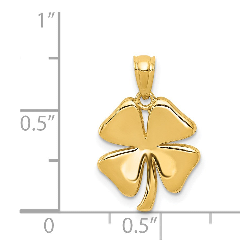 14k Yellow Gold Gold Polished 4 Leaf Clover Pendant (0.81 grams)