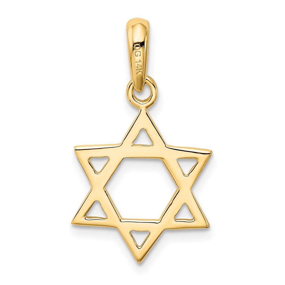 14k Yellow Gold 15 mm Star of David Pendant (1.53 grams)