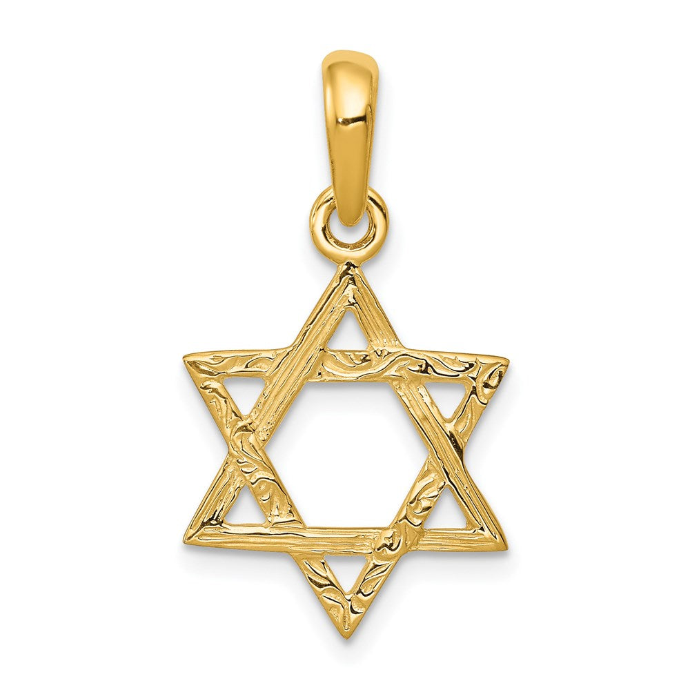 14k Yellow Gold 15 mm Star of David Pendant (1.53 grams)