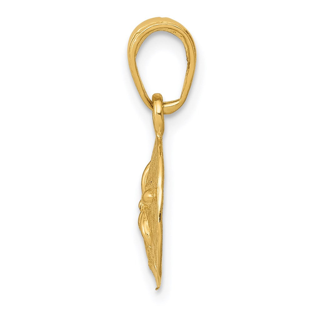 14k Yellow Gold 11.45 mm Gold Polished Sand Dollar Pendant (0.77 grams)