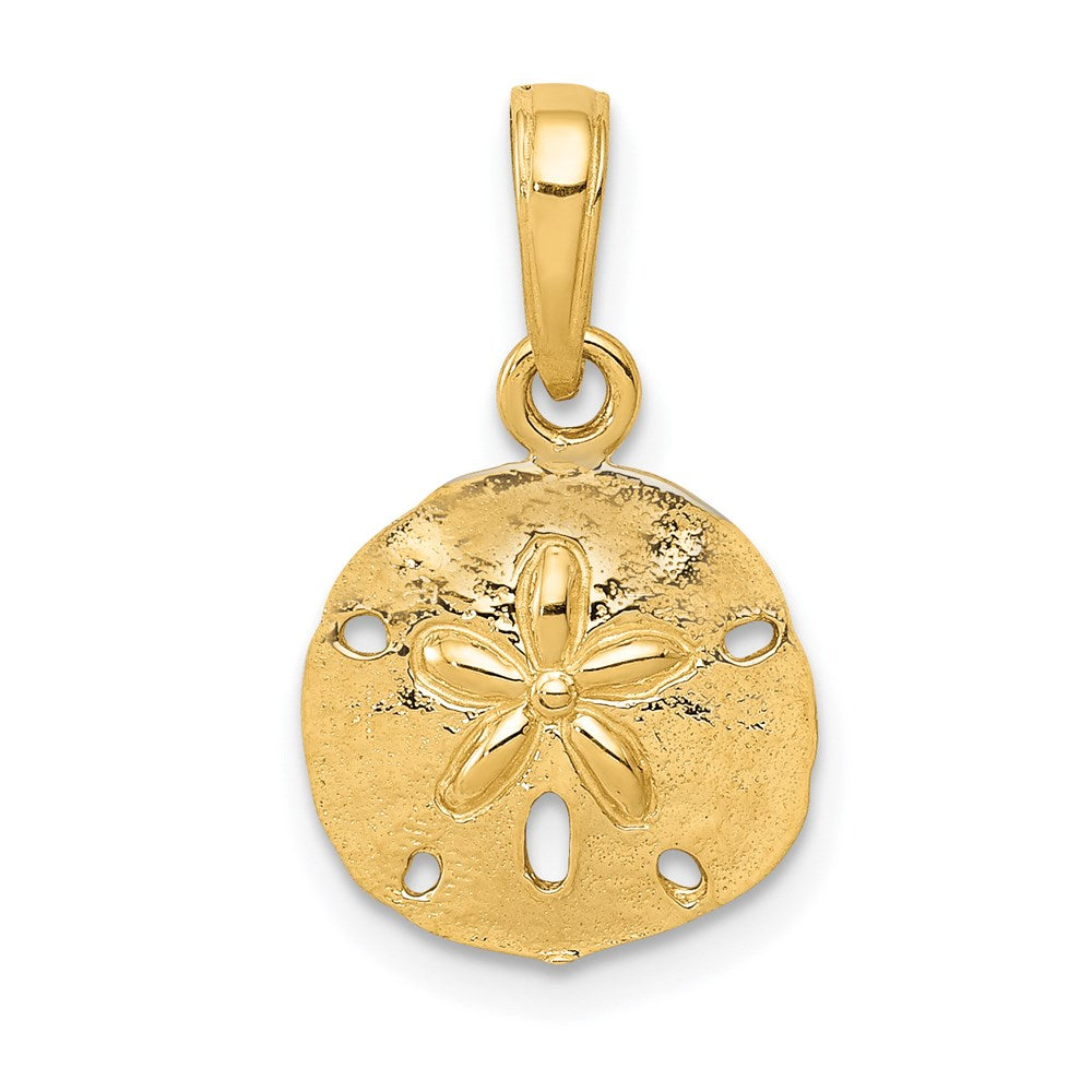 14k Yellow Gold 11.45 mm Gold Polished Sand Dollar Pendant (0.77 grams)