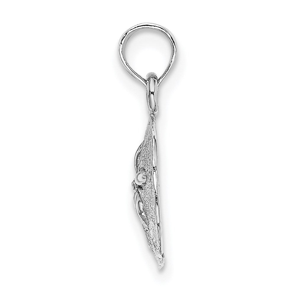 14k White Gold 11.45 mm Polished Sand Dollar Pendant (0.83 grams)