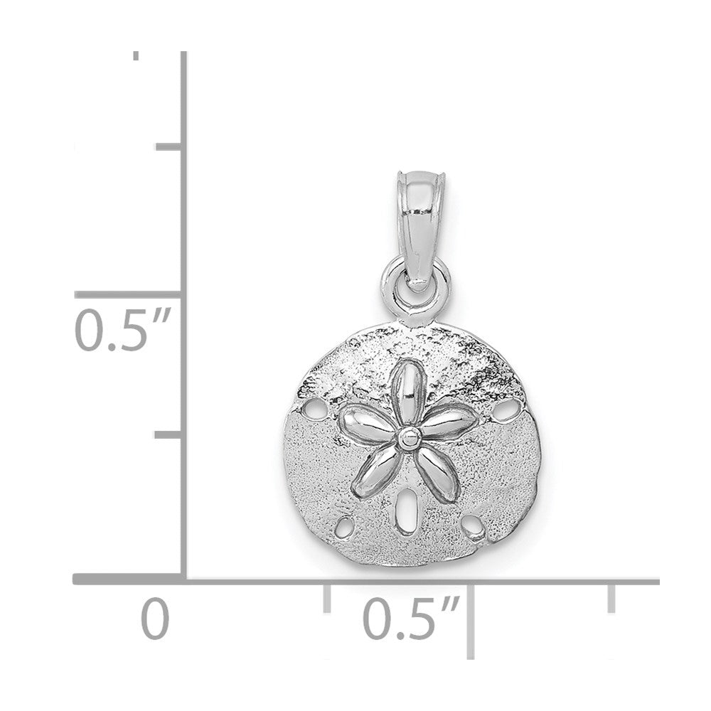14k White Gold 11.45 mm Polished Sand Dollar Pendant (0.83 grams)
