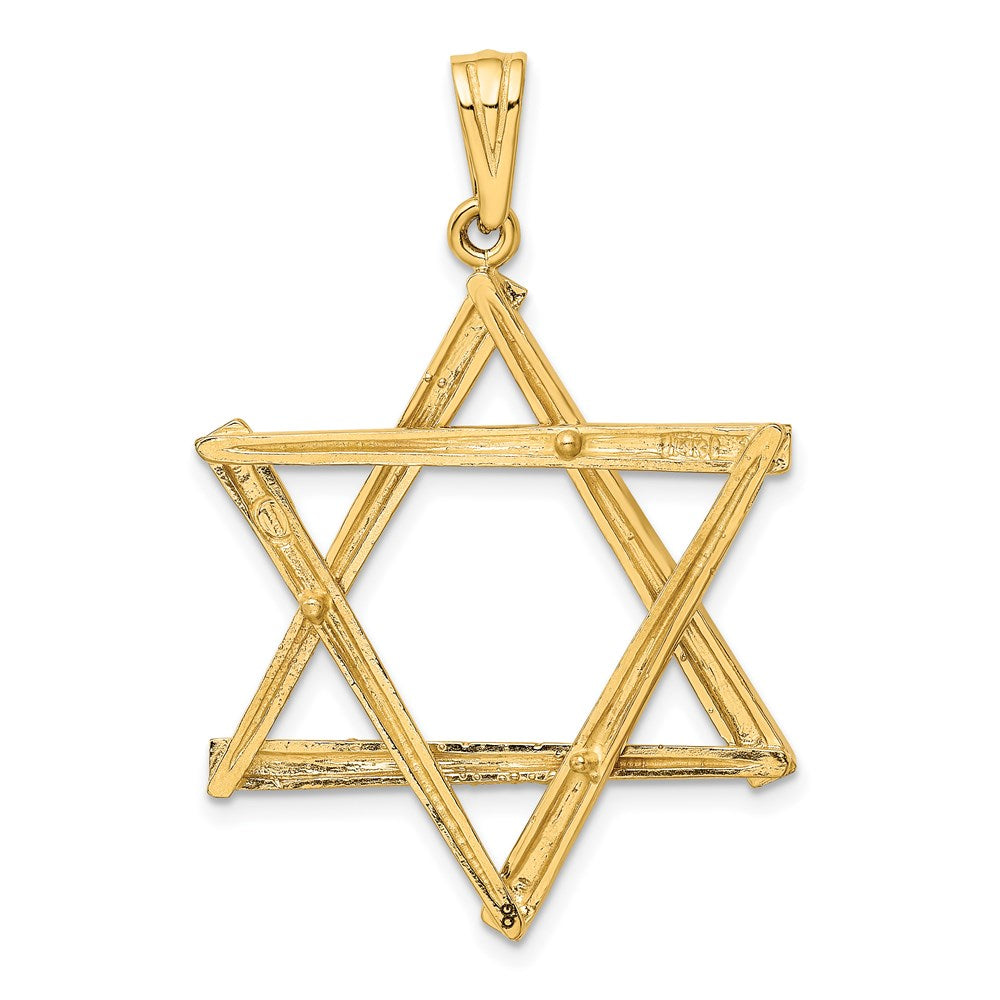 14k Yellow Gold 30 mm Star of David Pendant (5.17 grams)