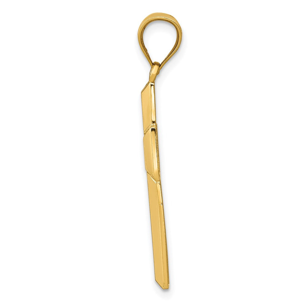 14k Yellow Gold 16.5 mm Polished / Textured Cross Pendant (1.82 grams)
