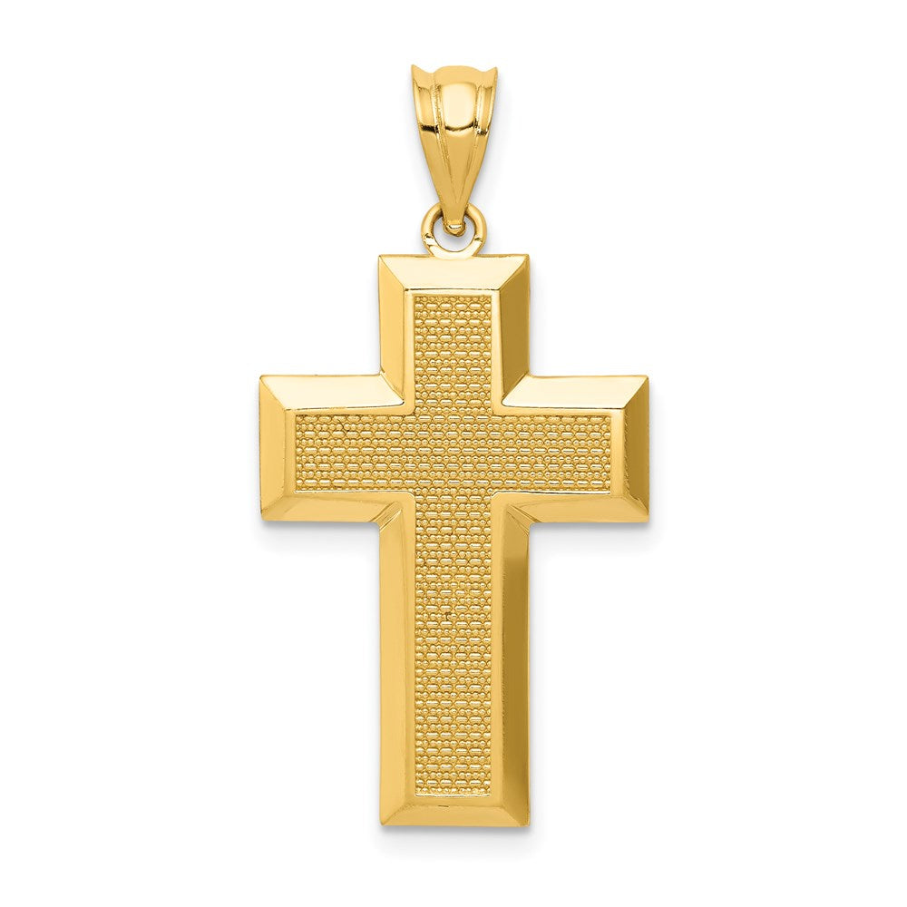 14k Yellow Gold 16.5 mm Polished / Textured Cross Pendant (1.82 grams)