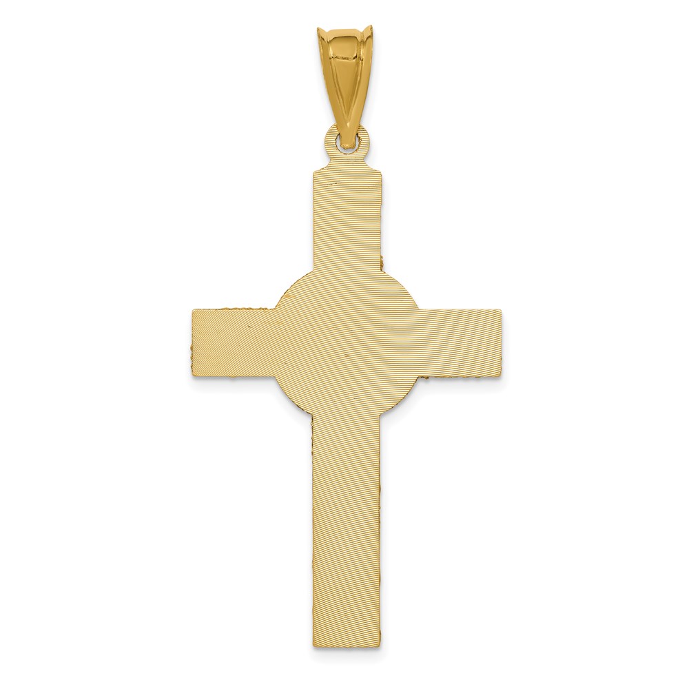 14k Yellow & Rhodium 24.5 mm Iona Crucifix Cross Pendant (2.59 grams)