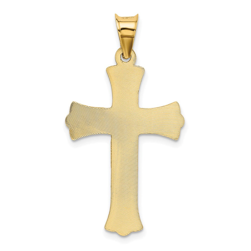 14k Yellow Gold 20 mm Polished Satin and D/C Crucifix Pendant (1.54 grams)