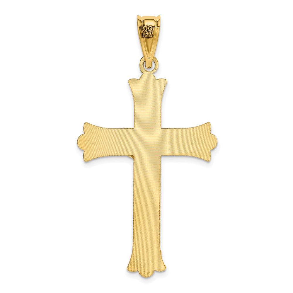 14k Yellow Gold 27 mm Polished Satin and D/C Crucifix Pendant (2.72 grams)