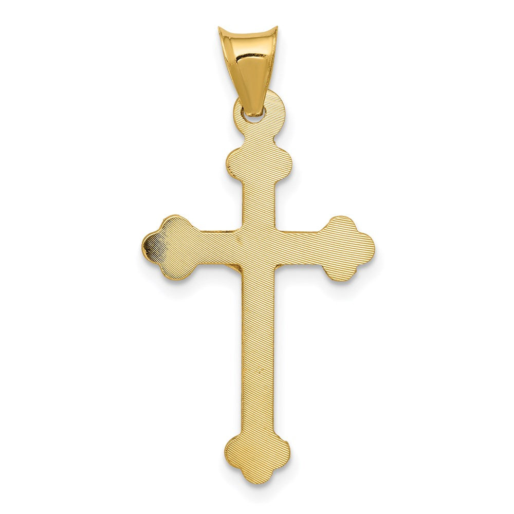 14k Yellow Gold 15 mm Polished Satin and D/C Crucifix Pendant (0.76 grams)