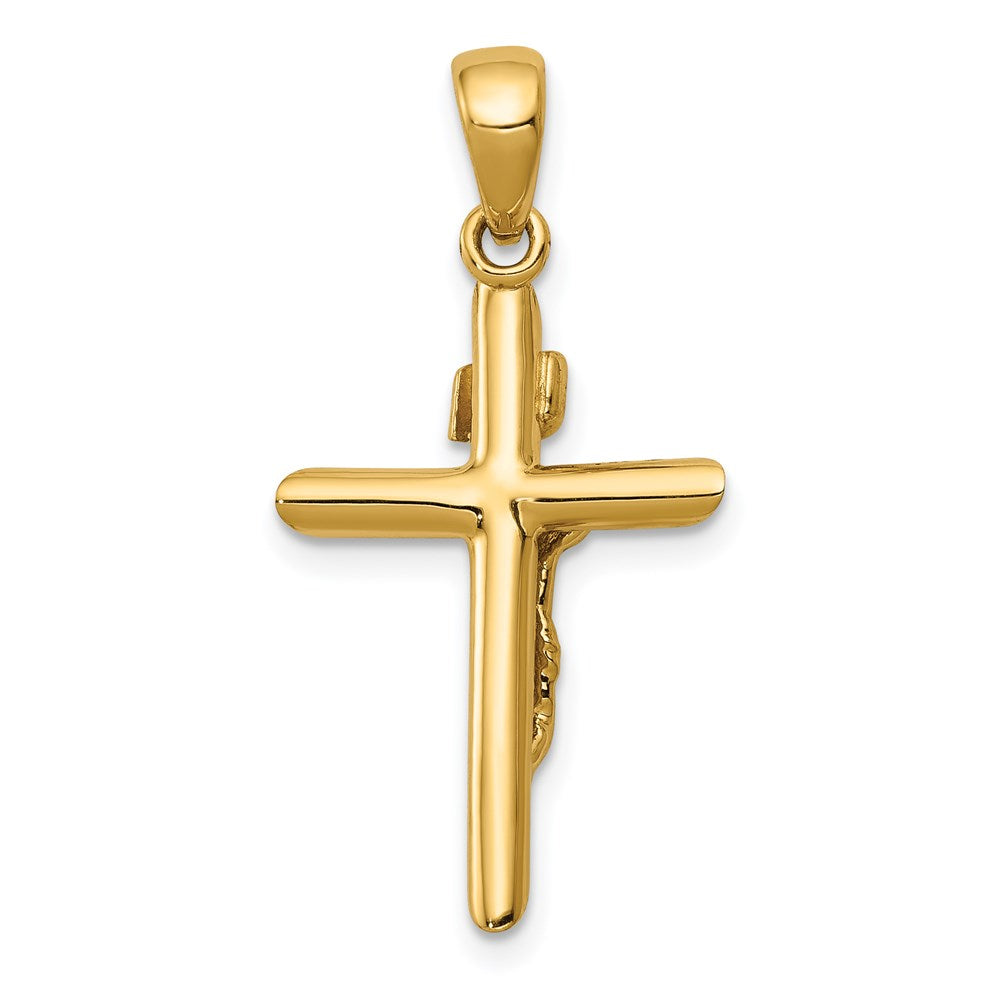 14k Yellow Gold 16 mm Polished Crucifix Cross Pendant (2.84 grams)