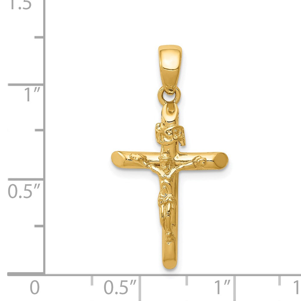 14k Yellow Gold 16 mm Polished Crucifix Cross Pendant (2.84 grams)