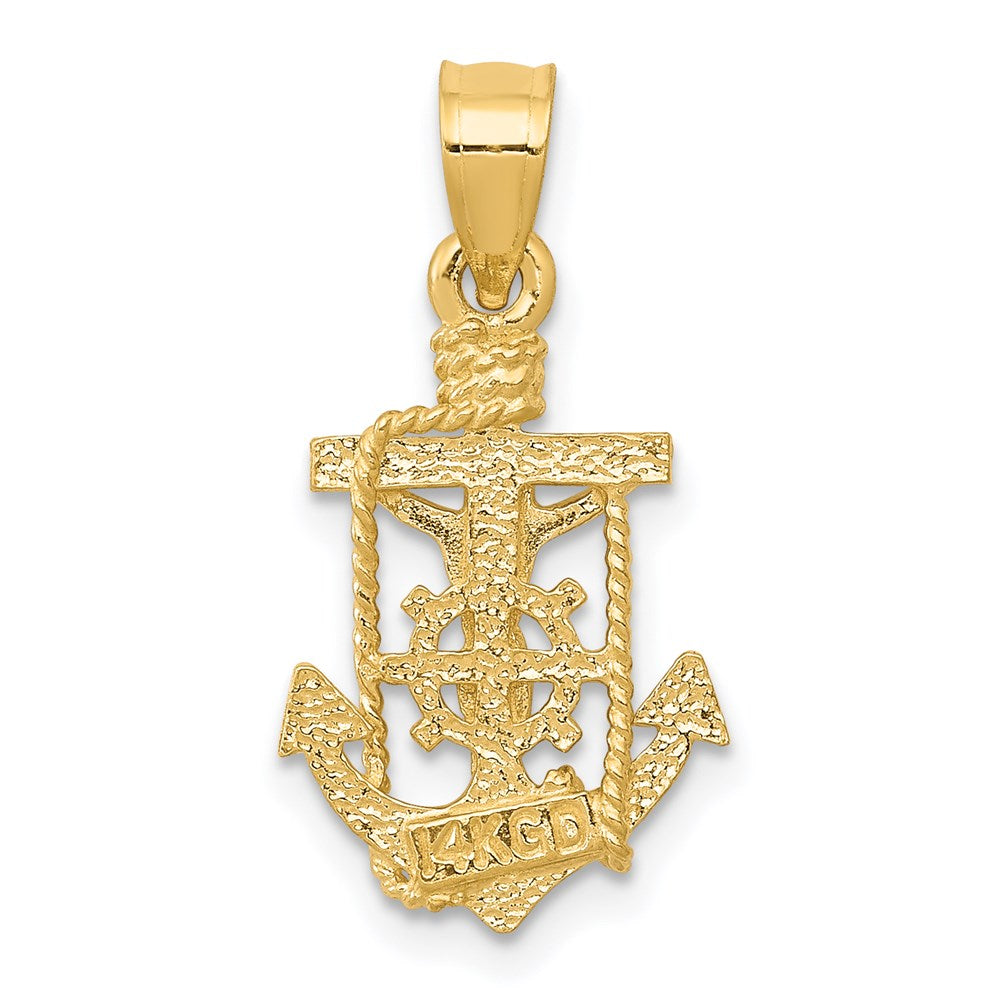 14k Yellow Gold 11 mm Polished Mariner Crucifix Pendant (1.07 grams)