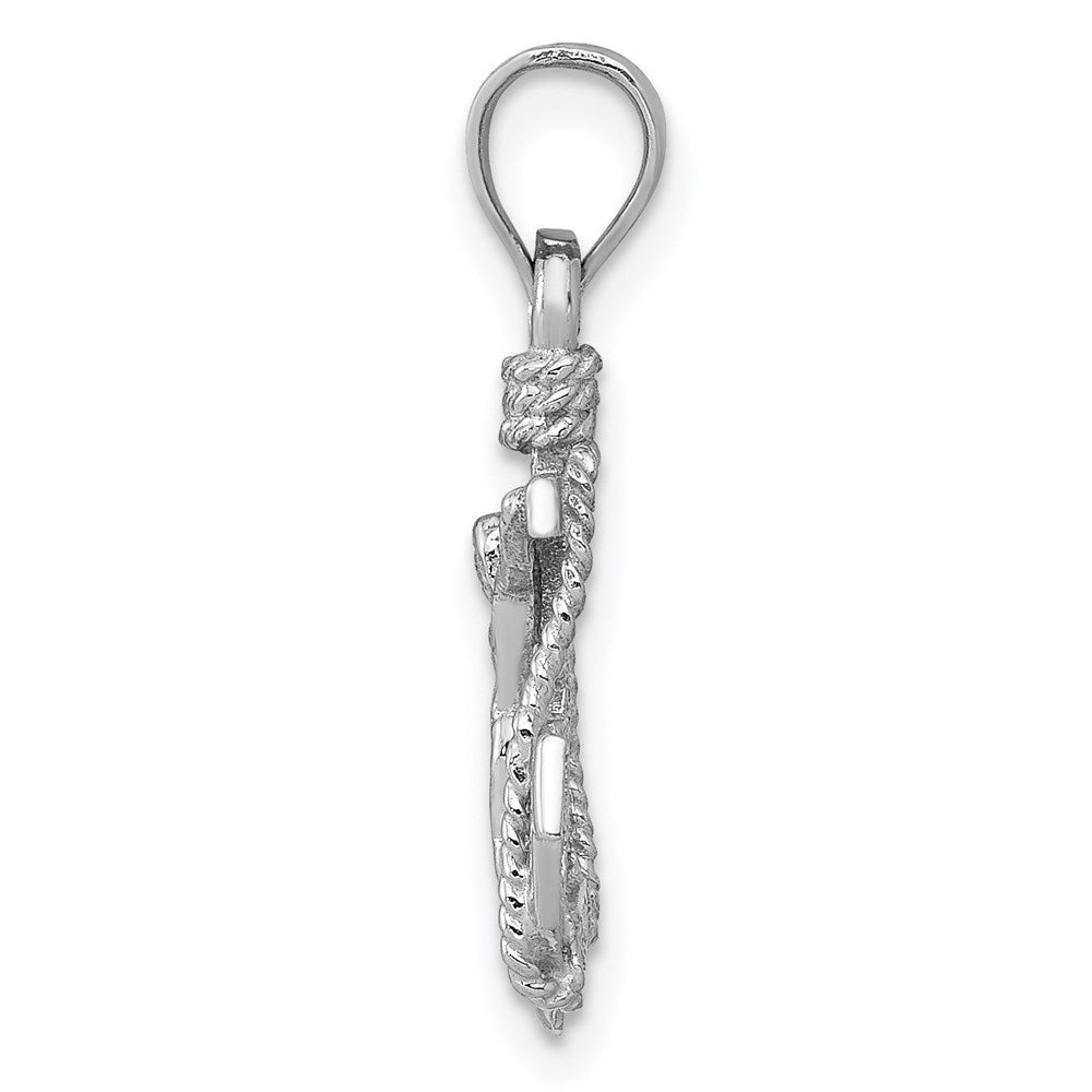 14k White Gold 11 mm Polished Mariner Crucifix Pendant (1.07 grams)