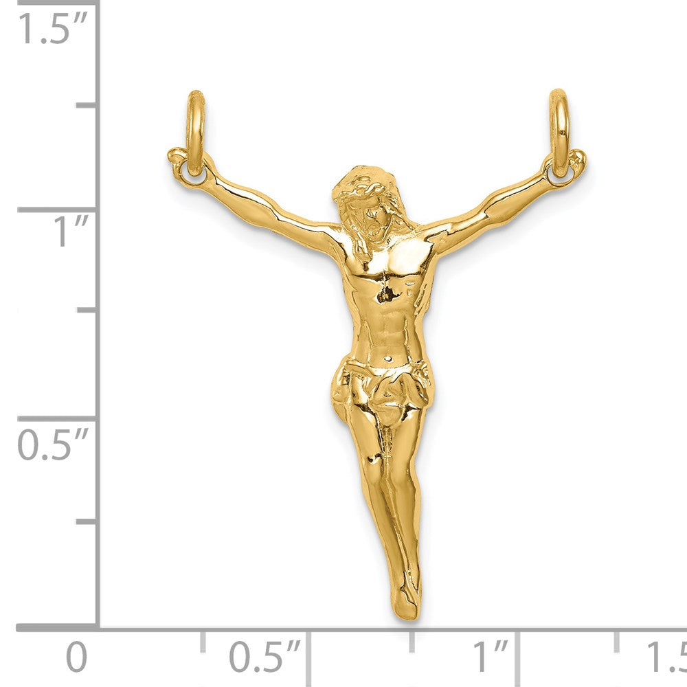 14k Yellow Gold 25.5 mm Polished Corpus Pendant (1.4 grams)