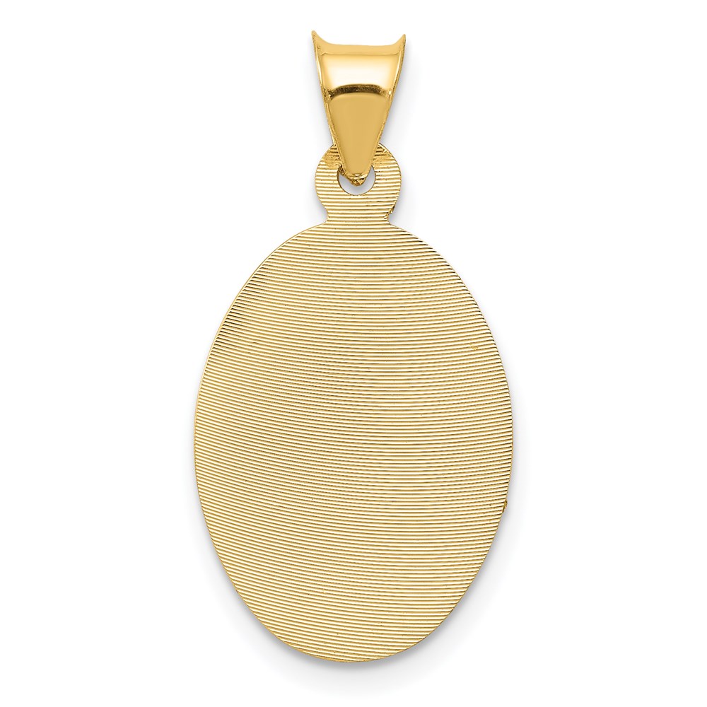 14k Yellow & Rhodium D/C Sagrado Corazon Oval Pendant (1.29 grams)