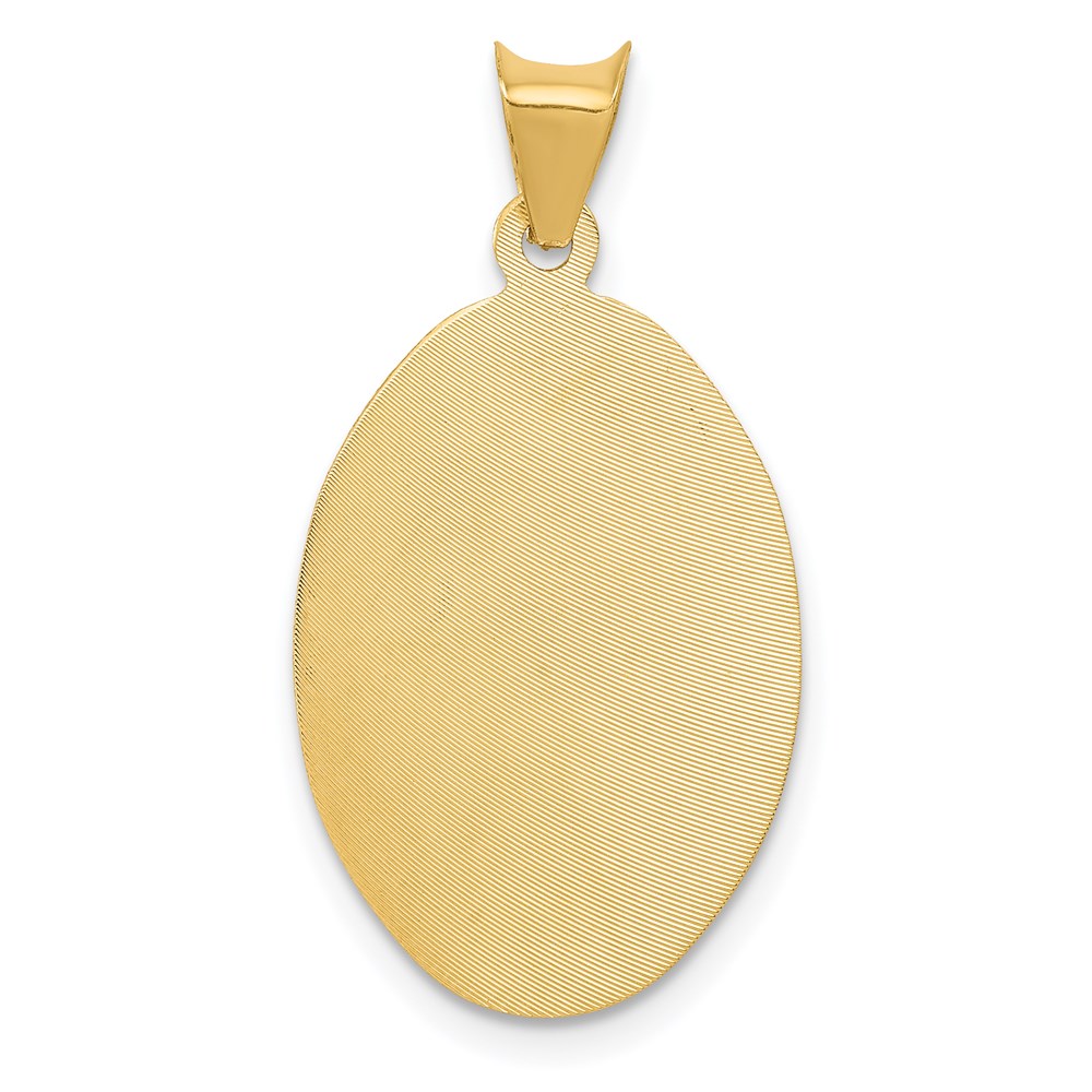 14k Yellow & Rhodium 14.35 mm D/C Sagrado Corazon Oval Pendant (1.58 grams)